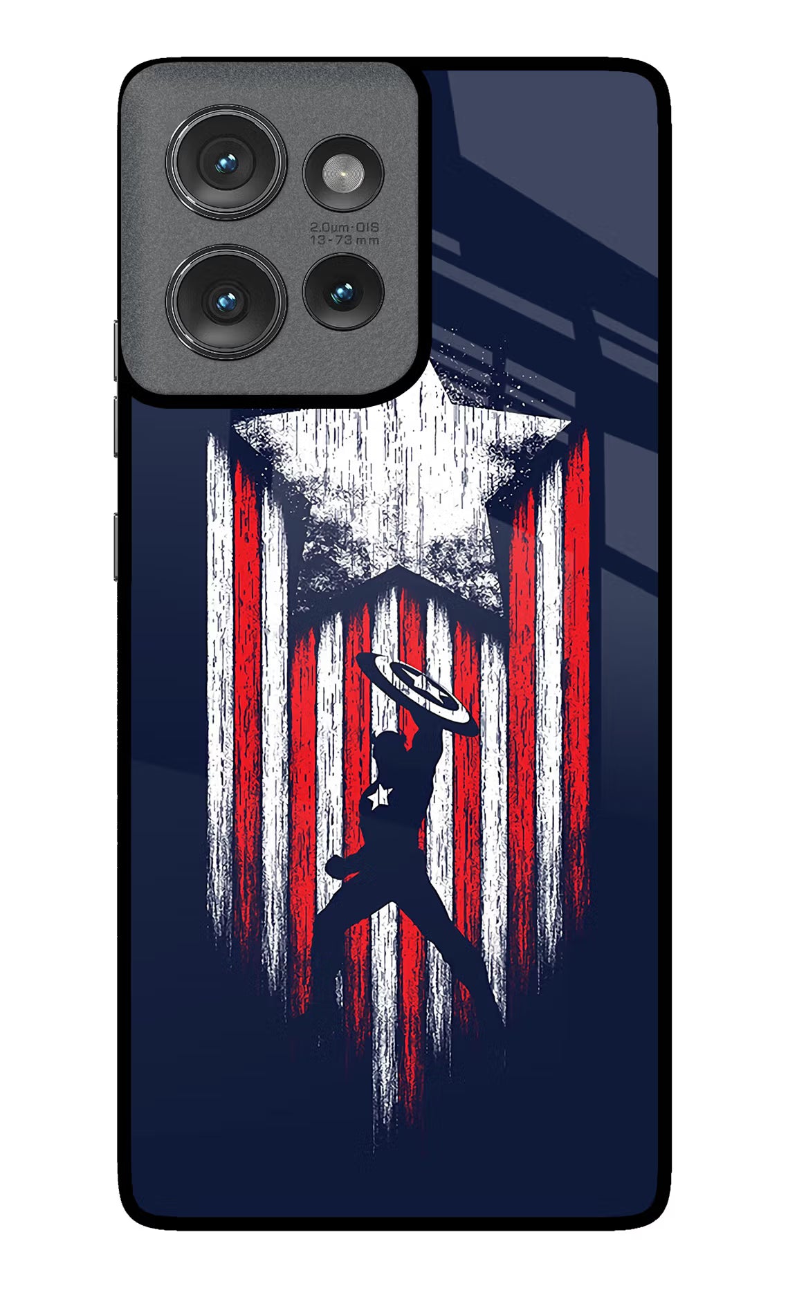 Captain America Marvel Art Moto Edge 50 Glass Case Back Cover by Casekaro