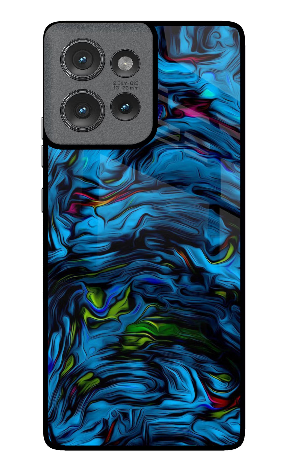 Dark Blue Abstract Moto Edge 50 Glass Case