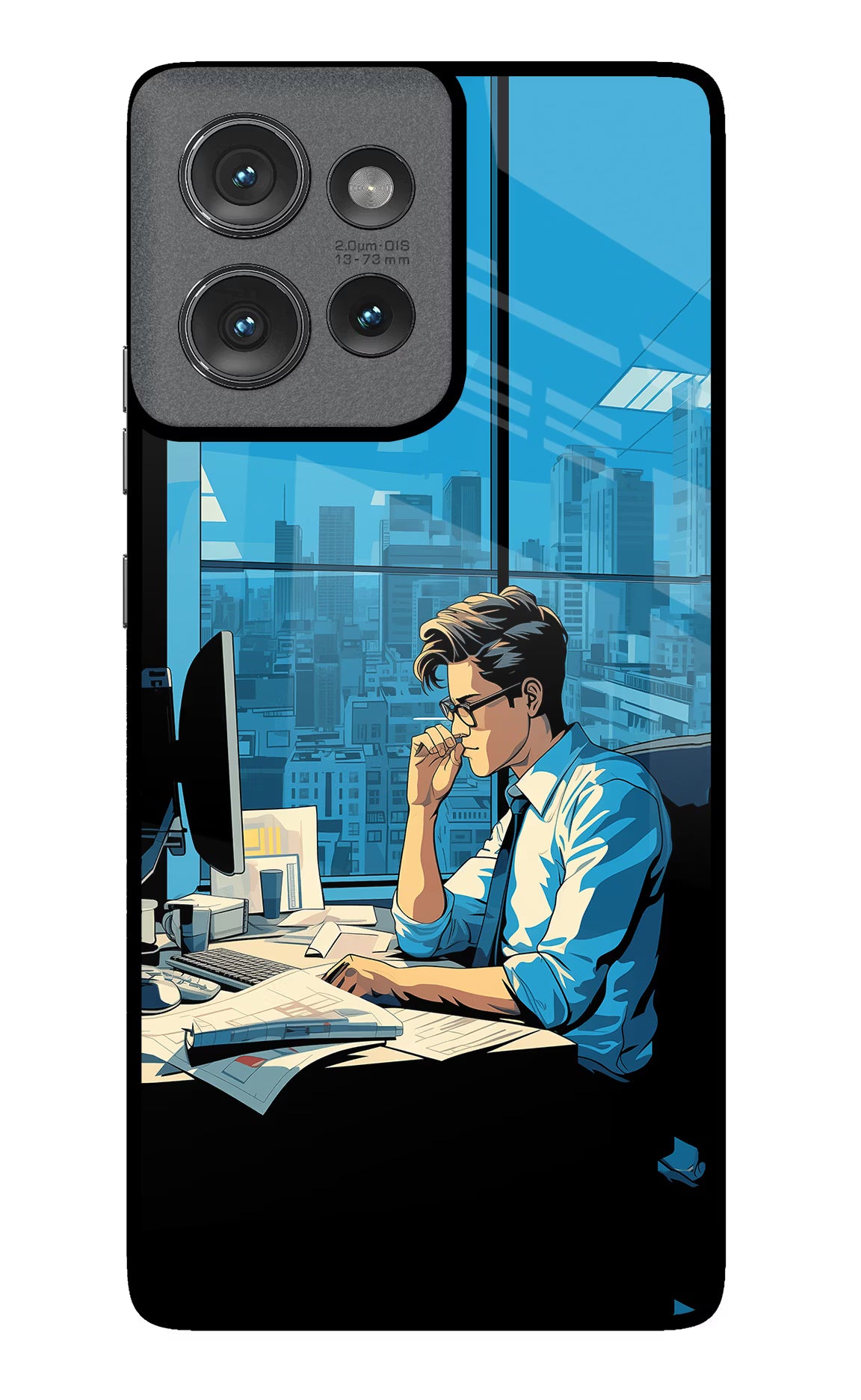 Focused Hustler (AI Generated) Moto Edge 50 Glass Case Back Cover by Casekaro