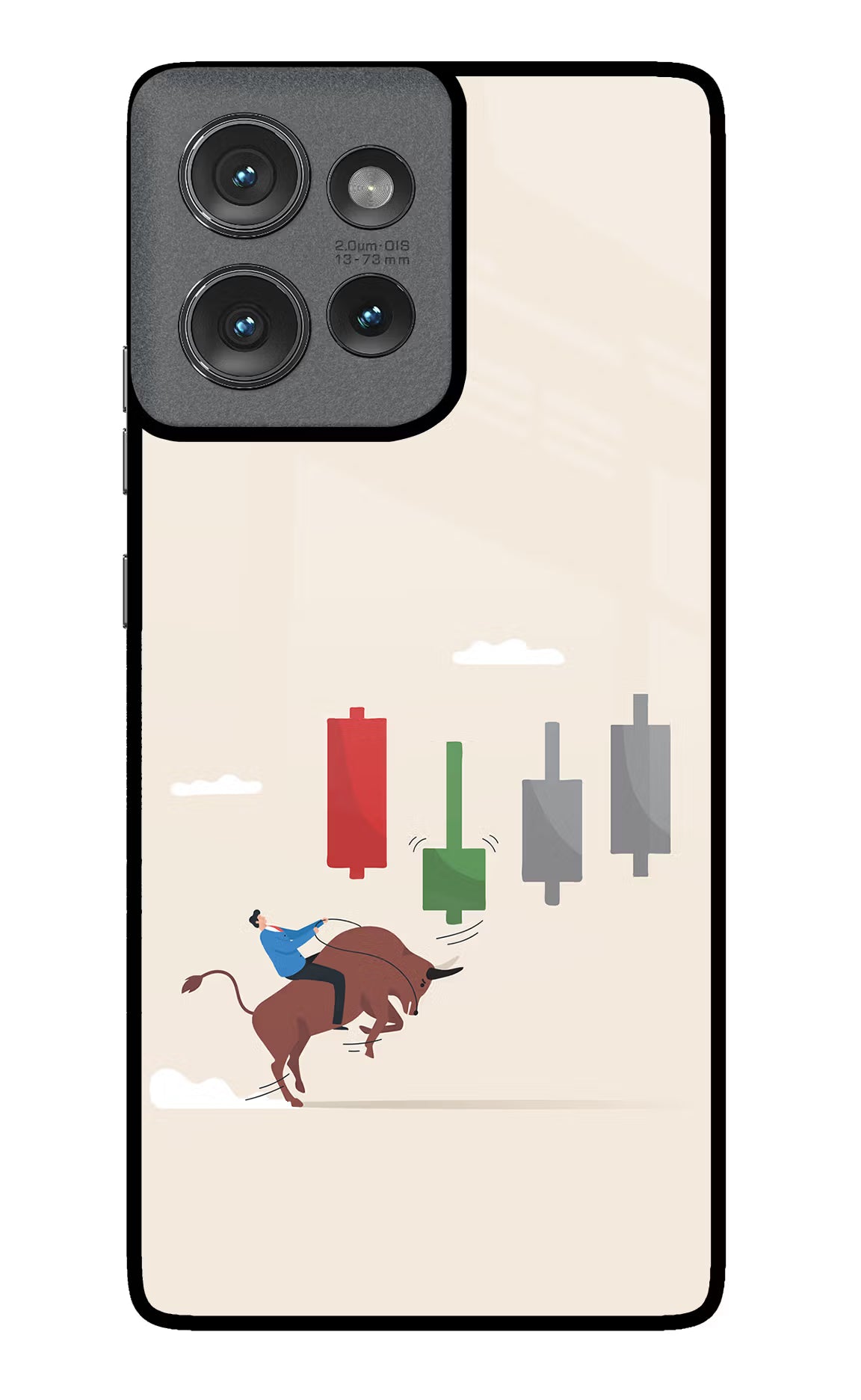 Bull Trading Momentum Moto Edge 50 Glass Case Back Cover by Casekaro