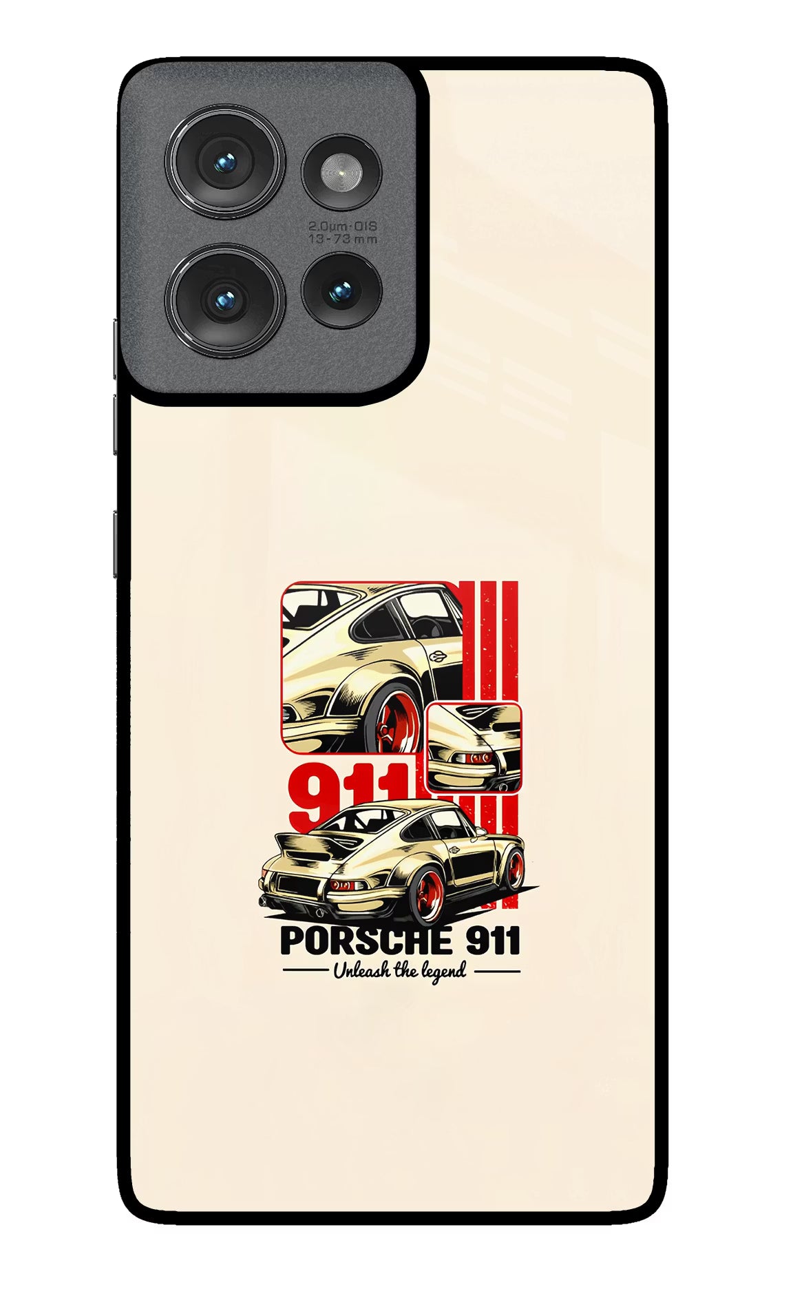 Classic Porsche 911 Moto Edge 50 Glass Case Back Cover by Casekaro