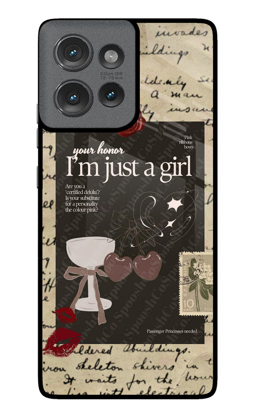 I am just a girl Moto Edge 50 Glass Case