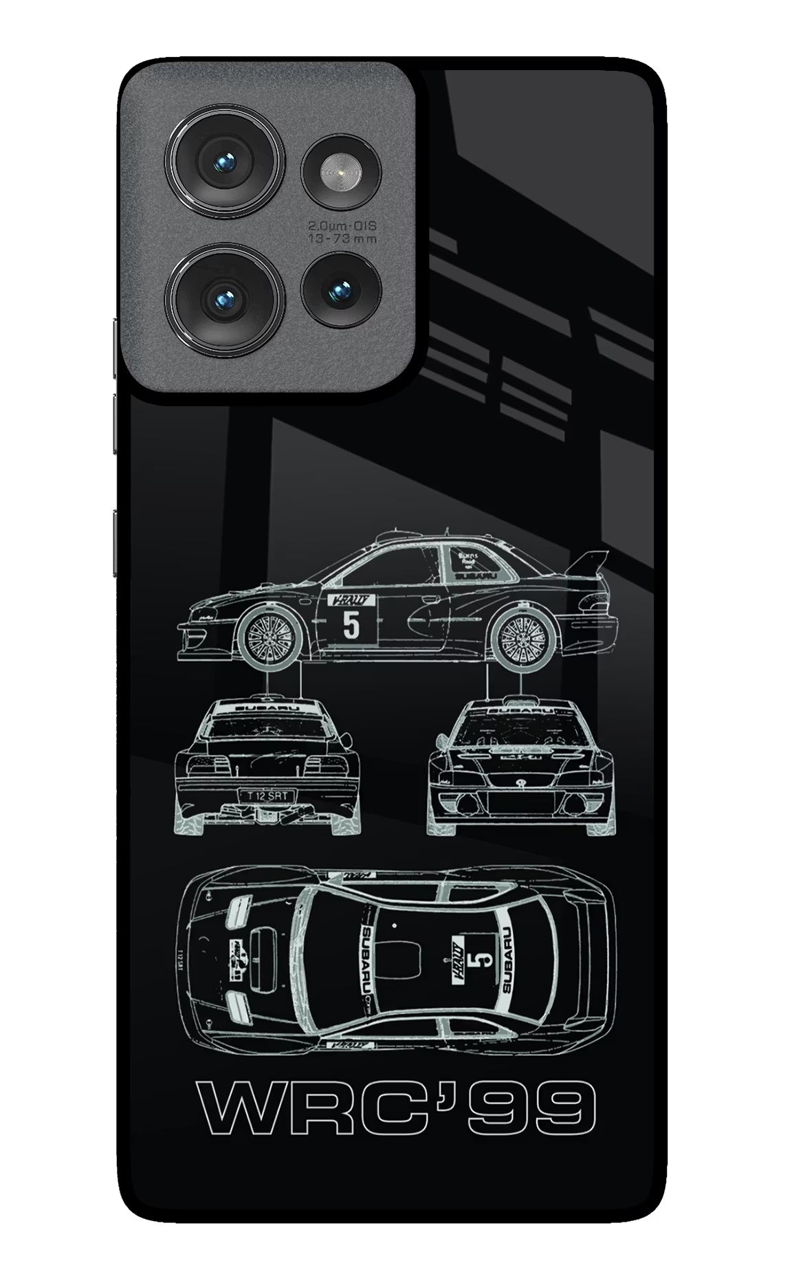 WRC'99 Moto Edge 50 Glass Case Back Cover by Casekaro
