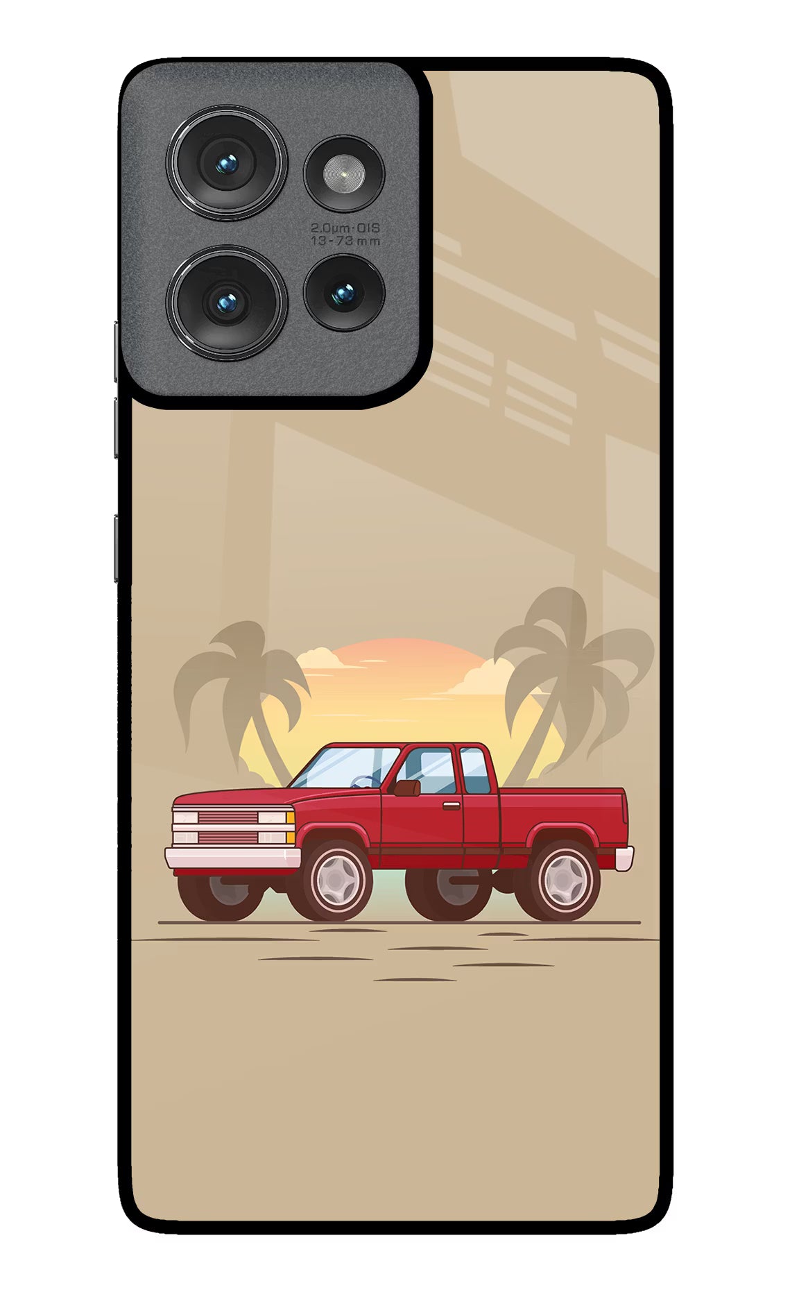 Desert Classic Drive Moto Edge 50 Glass Case Back Cover by Casekaro