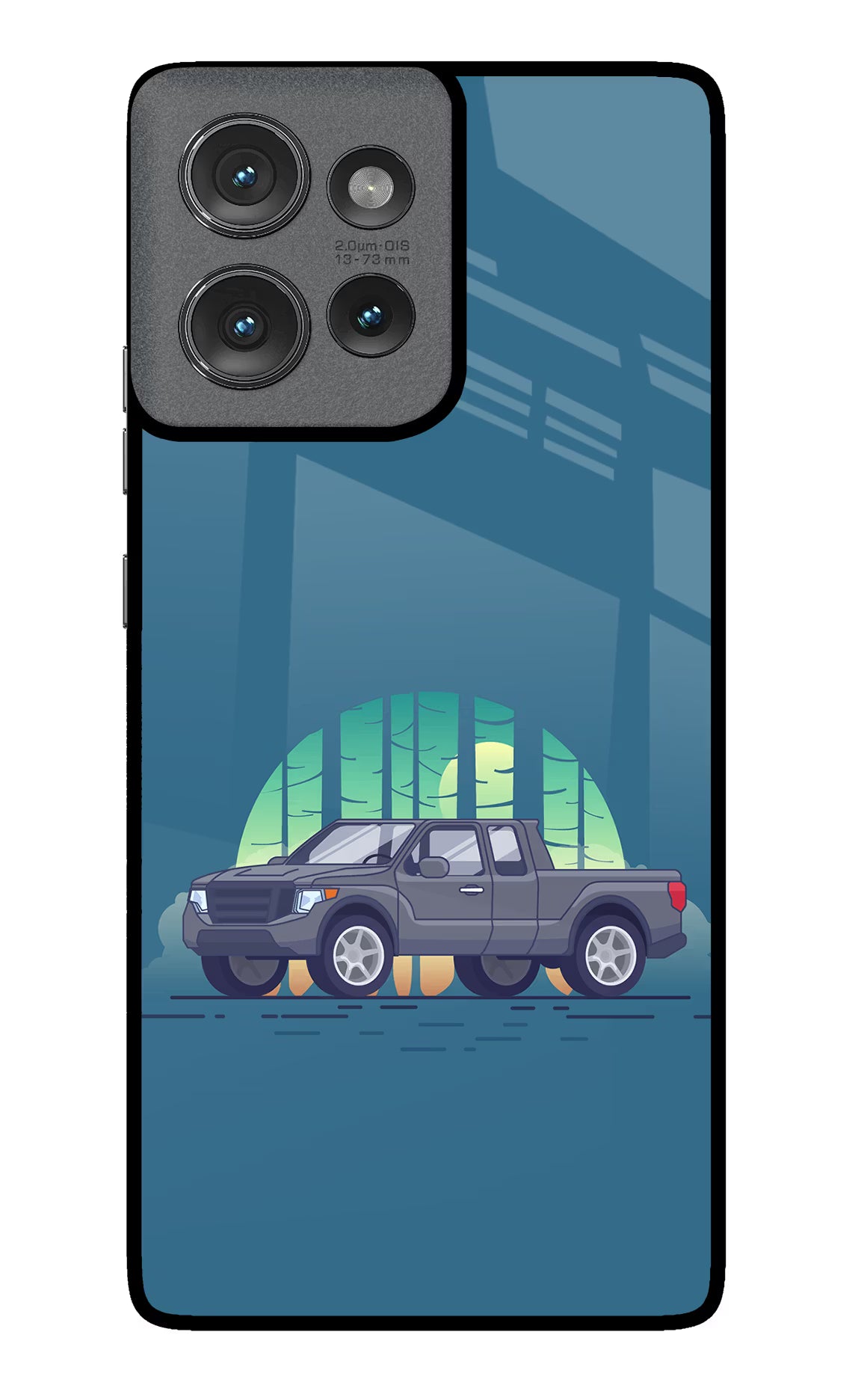 Retro Garage Vibe Moto Edge 50 Glass Case Back Cover by Casekaro