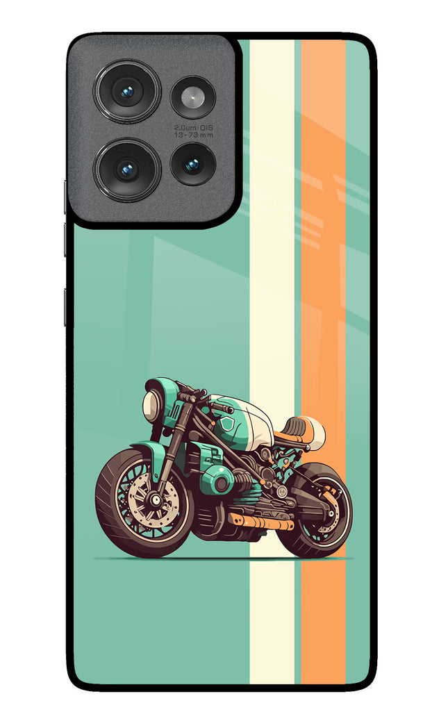 Striped Moto Drift Moto Edge 50 Glass Case