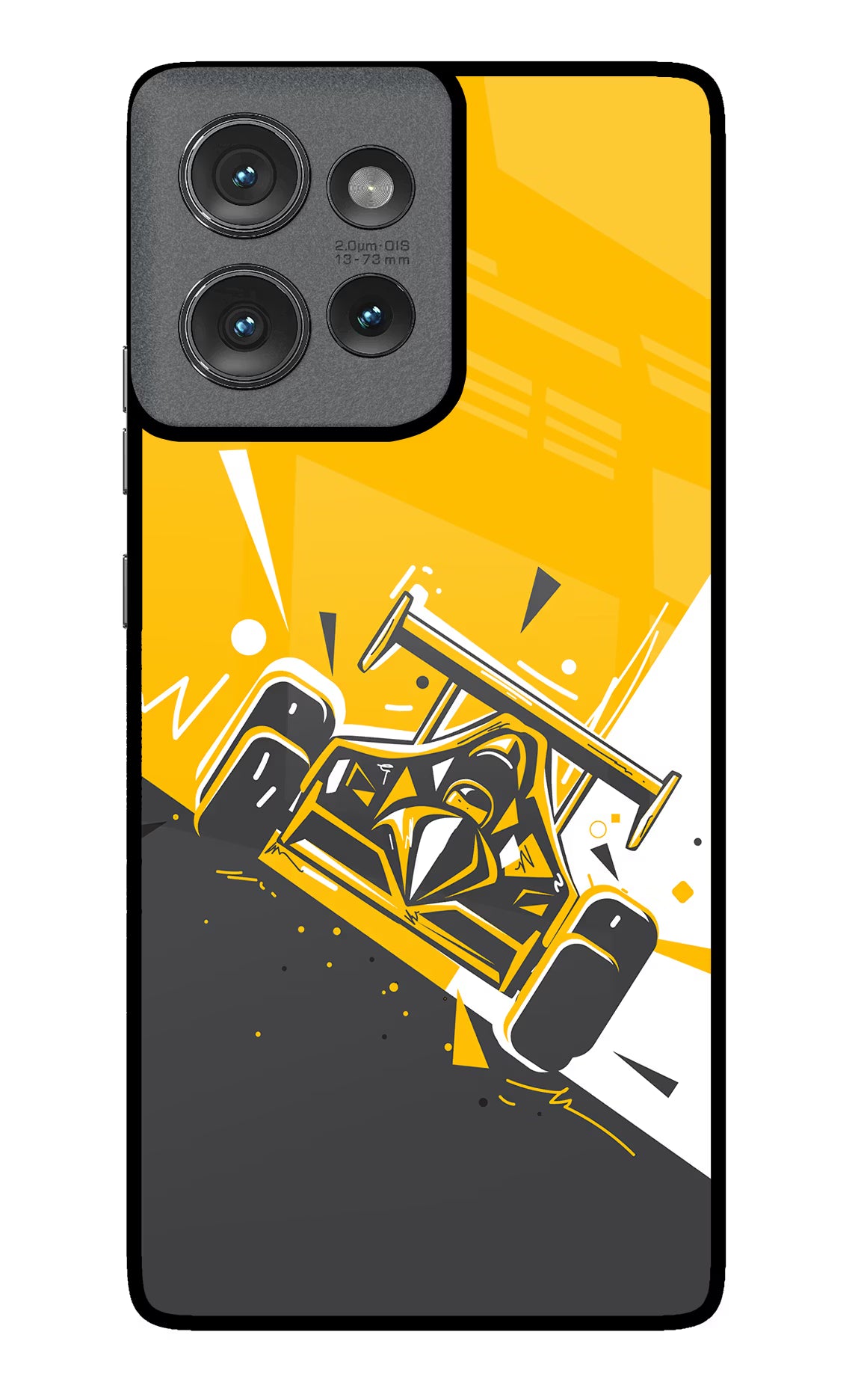 Track King Moto Edge 50 Glass Case Back Cover by Casekaro