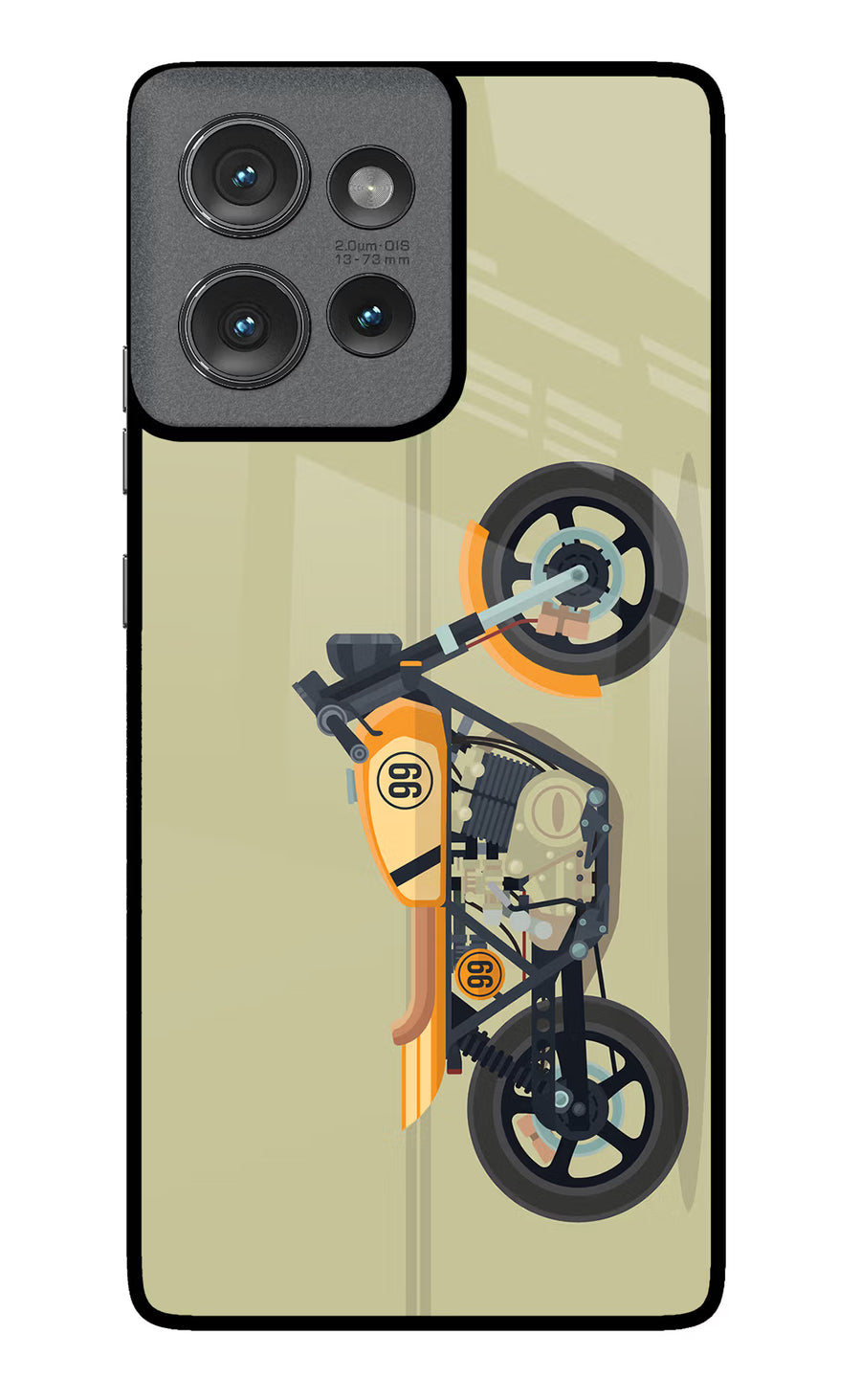 Vertical Speedster Moto Edge 50 Back Cover, Glass case