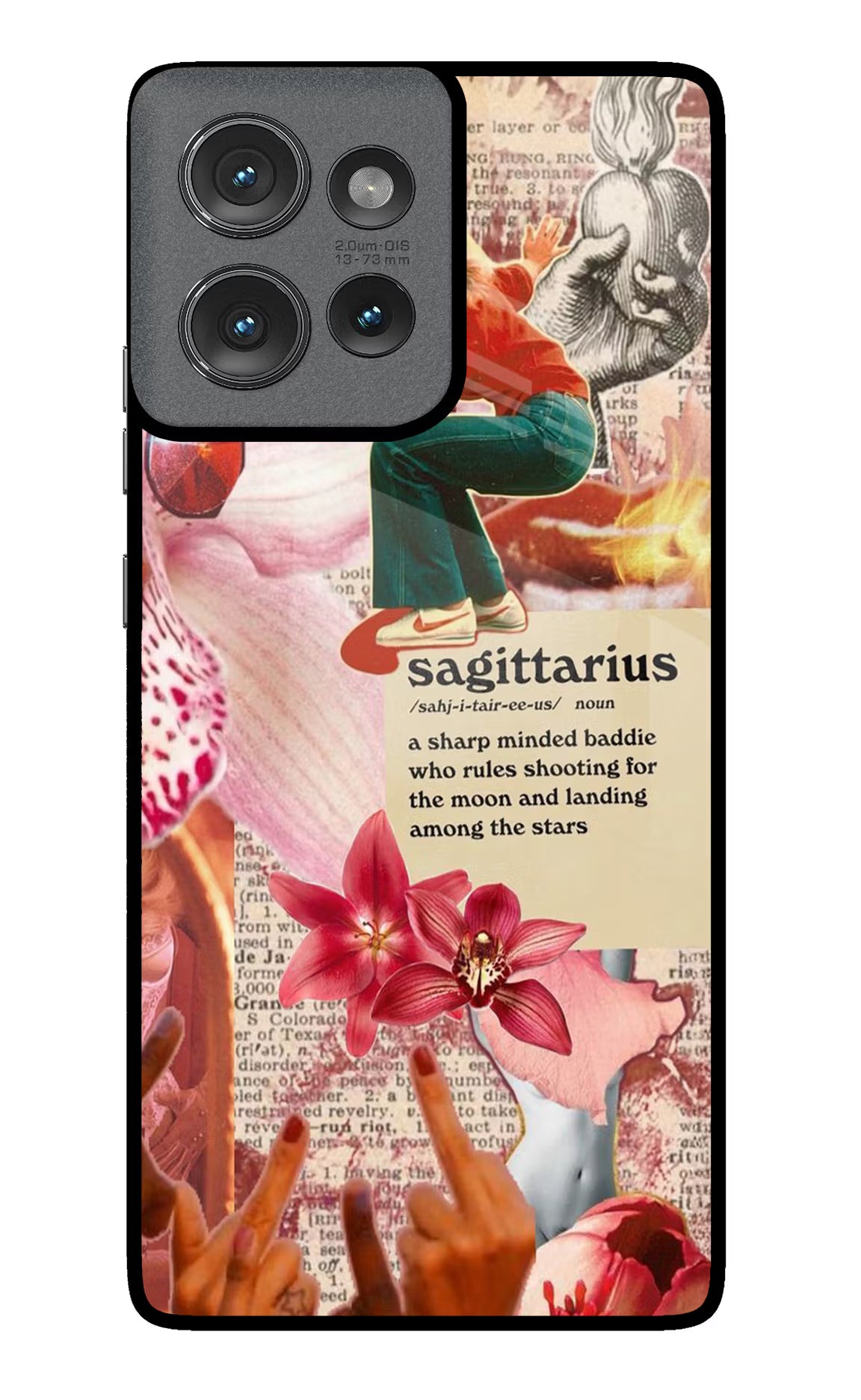Sagittarius Zodiac Moto Edge 50 Glass Case Back Cover by Casekaro