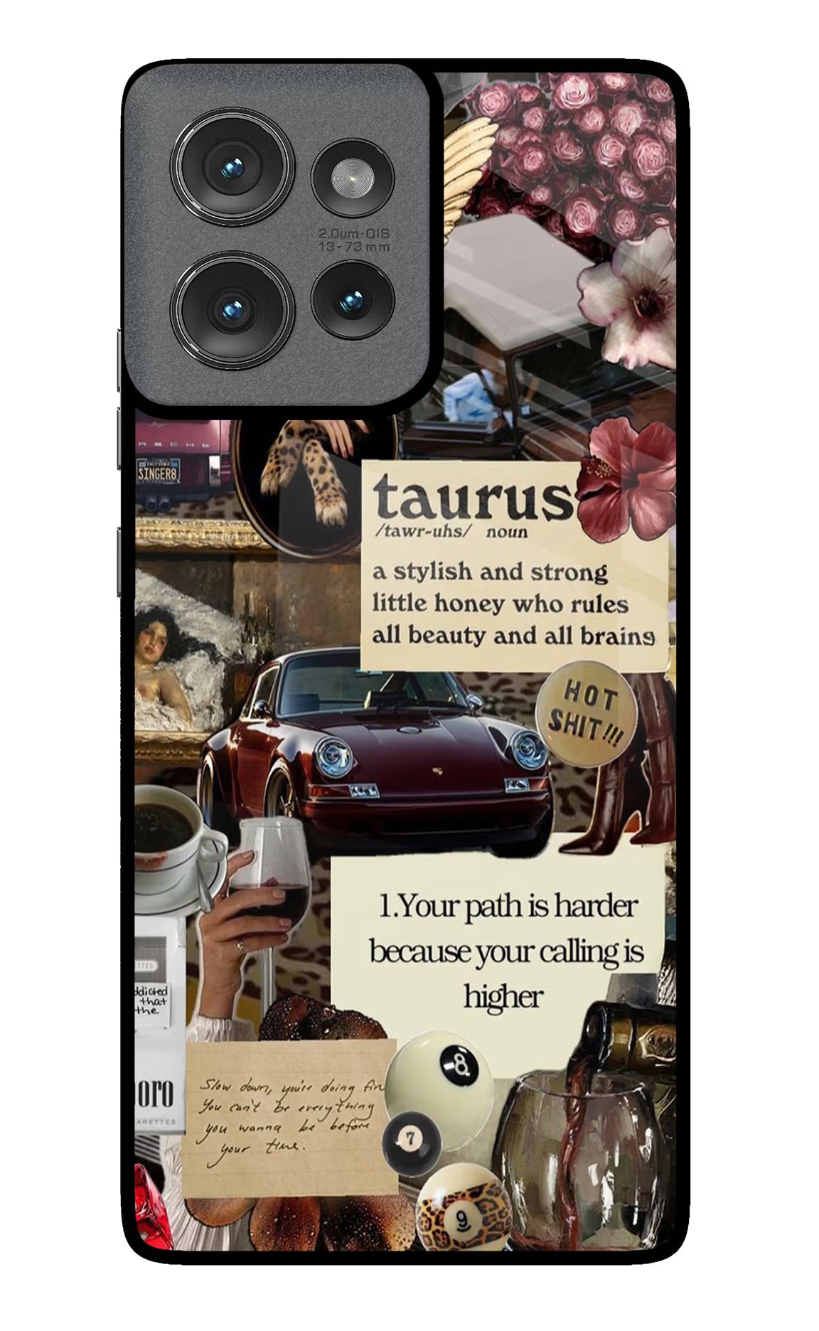 Taurus Zodiac Moto Edge 50 Glass Case Back Cover by Casekaro