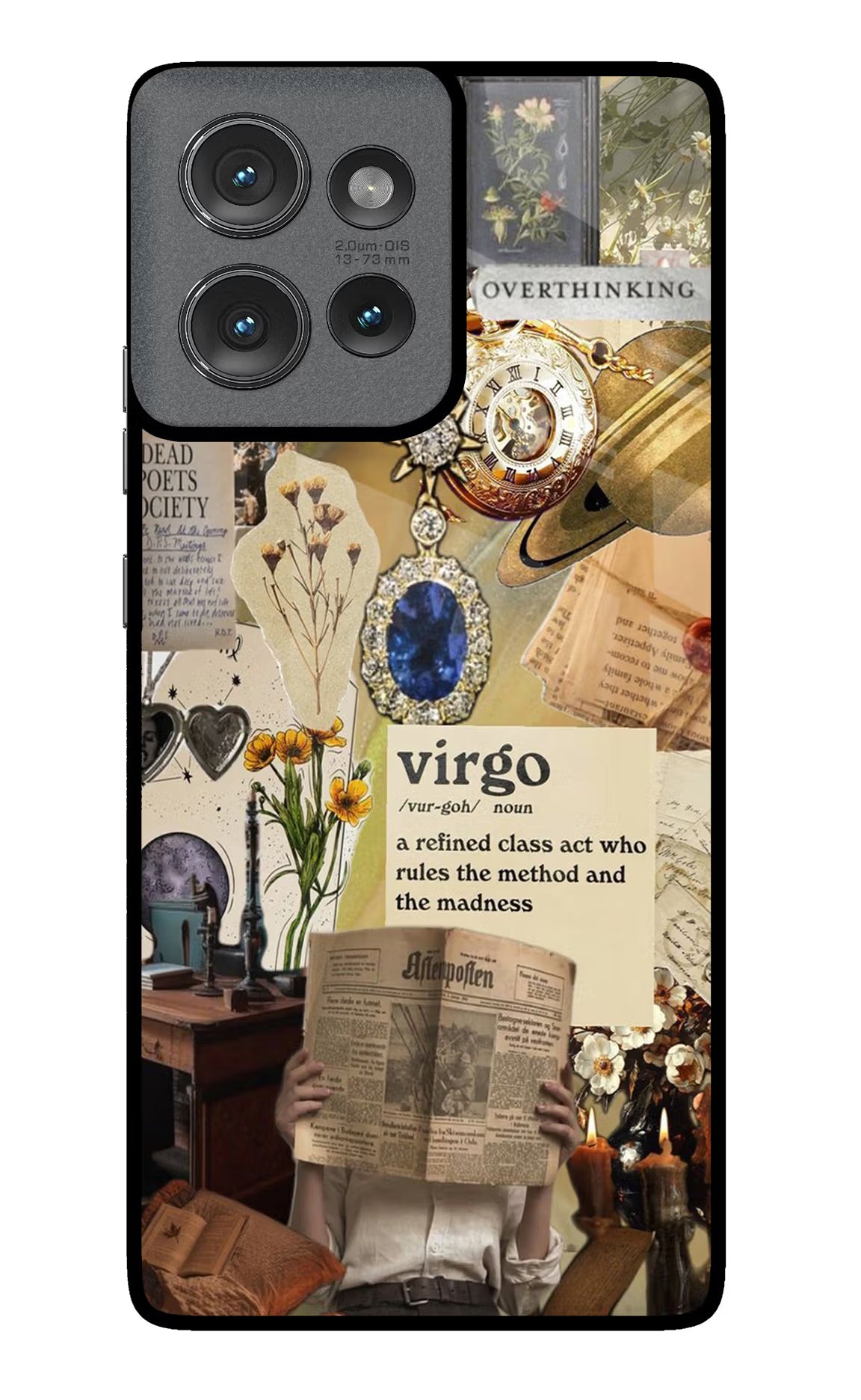 Virgo Zodiac Moto Edge 50 Glass Case Back Cover by Casekaro