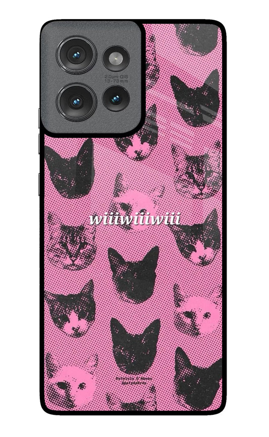 Pink Cats Moto Edge 50 Glass Case