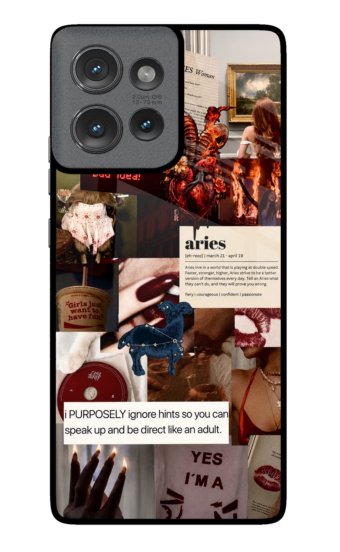 Zodiac Aries Moto Edge 50 Glass Case