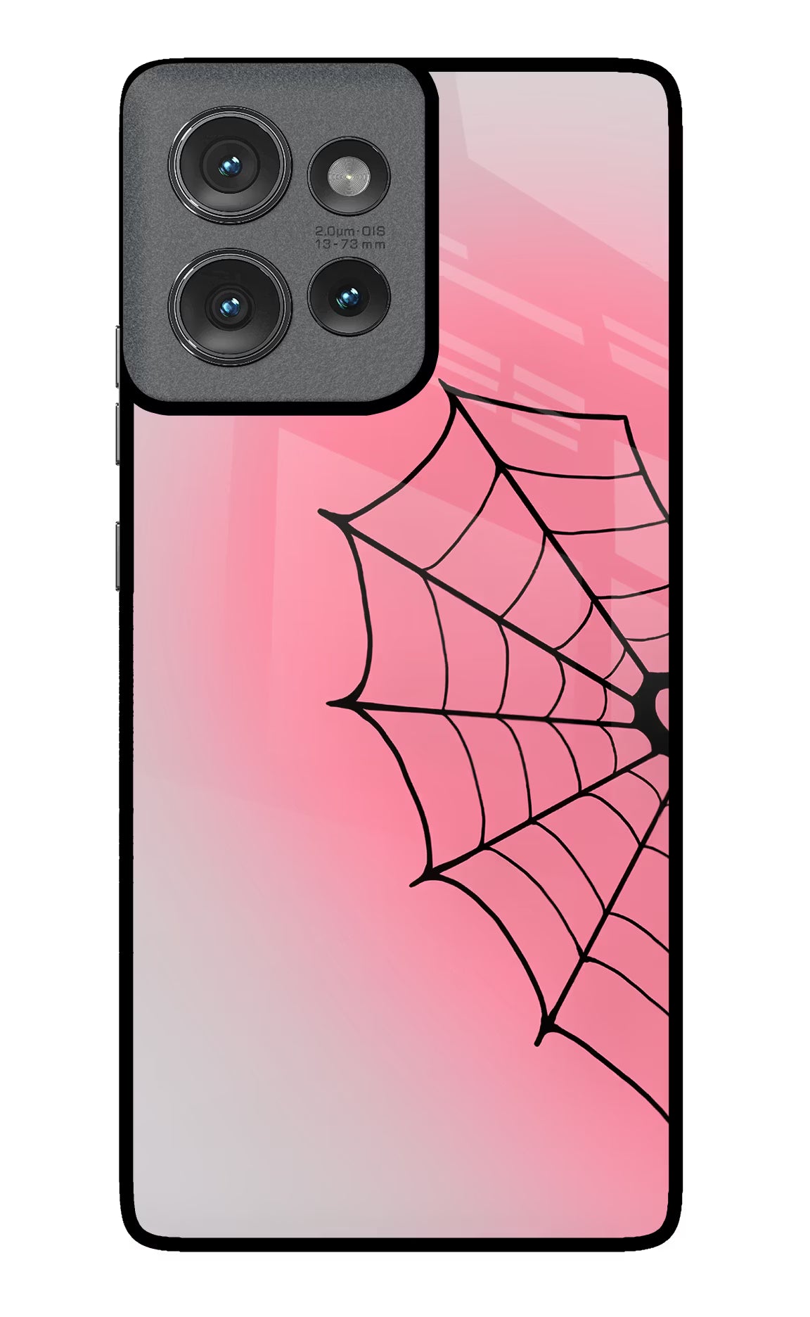 Pink Web Moto Edge 50 Glass Case