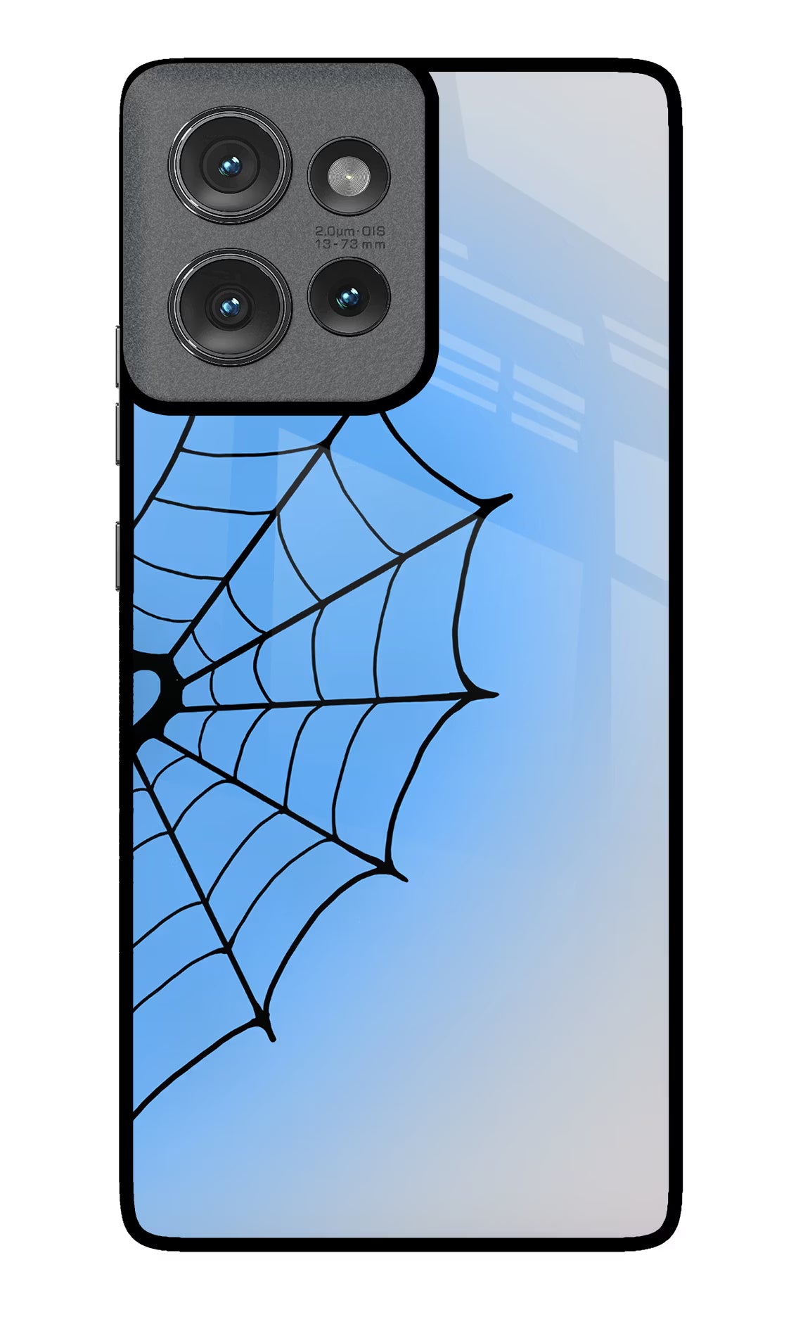 Blue Web Moto Edge 50 Glass Case