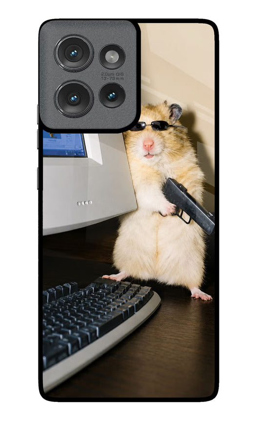 Hacker Hamster Moto Edge 50 Glass Case