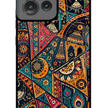 Folk Print Moto Edge 50 Glass Case