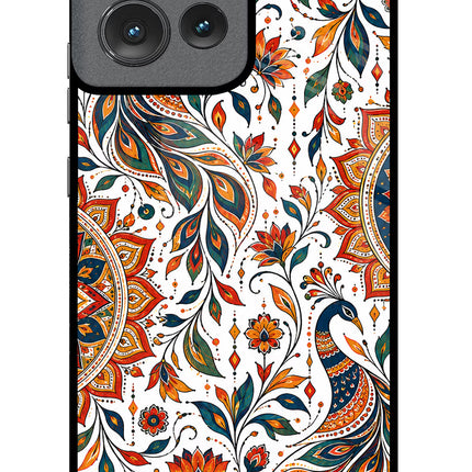 White Mayura Moto Edge 50 Glass Case