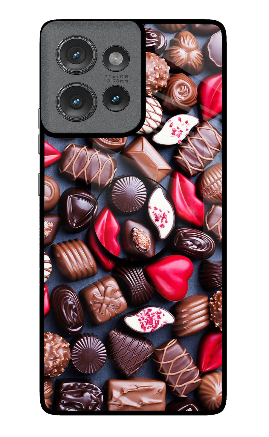 Chocolates Moto Edge 50 Pop Case, Glass case