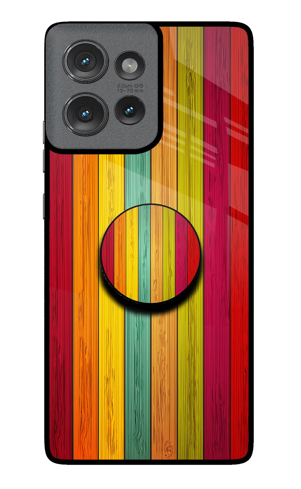 Multicolor Wooden Moto Edge 50 Pop Case by Casekaro
