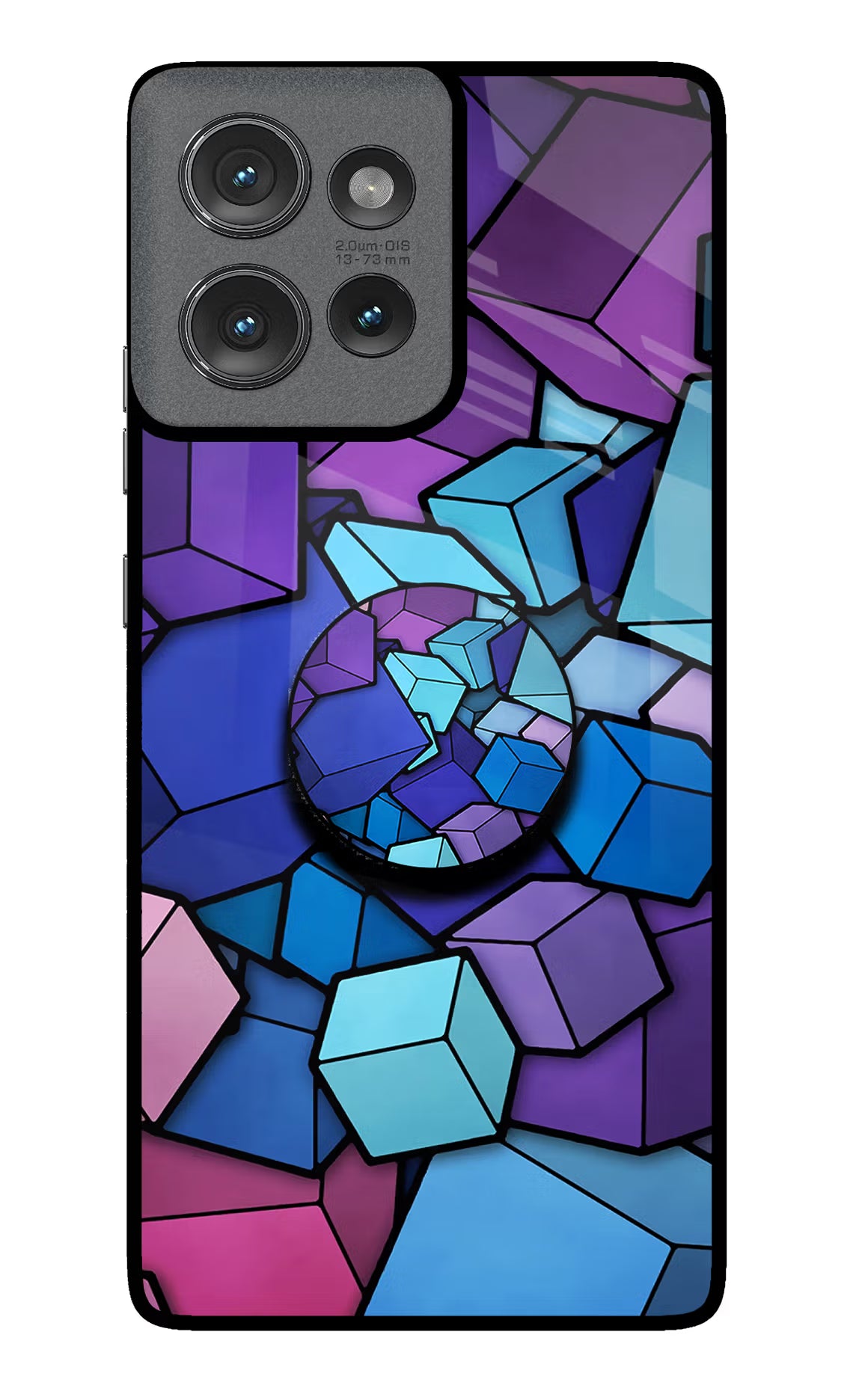 Cubic Abstract Moto Edge 50 Pop Case by Casekaro