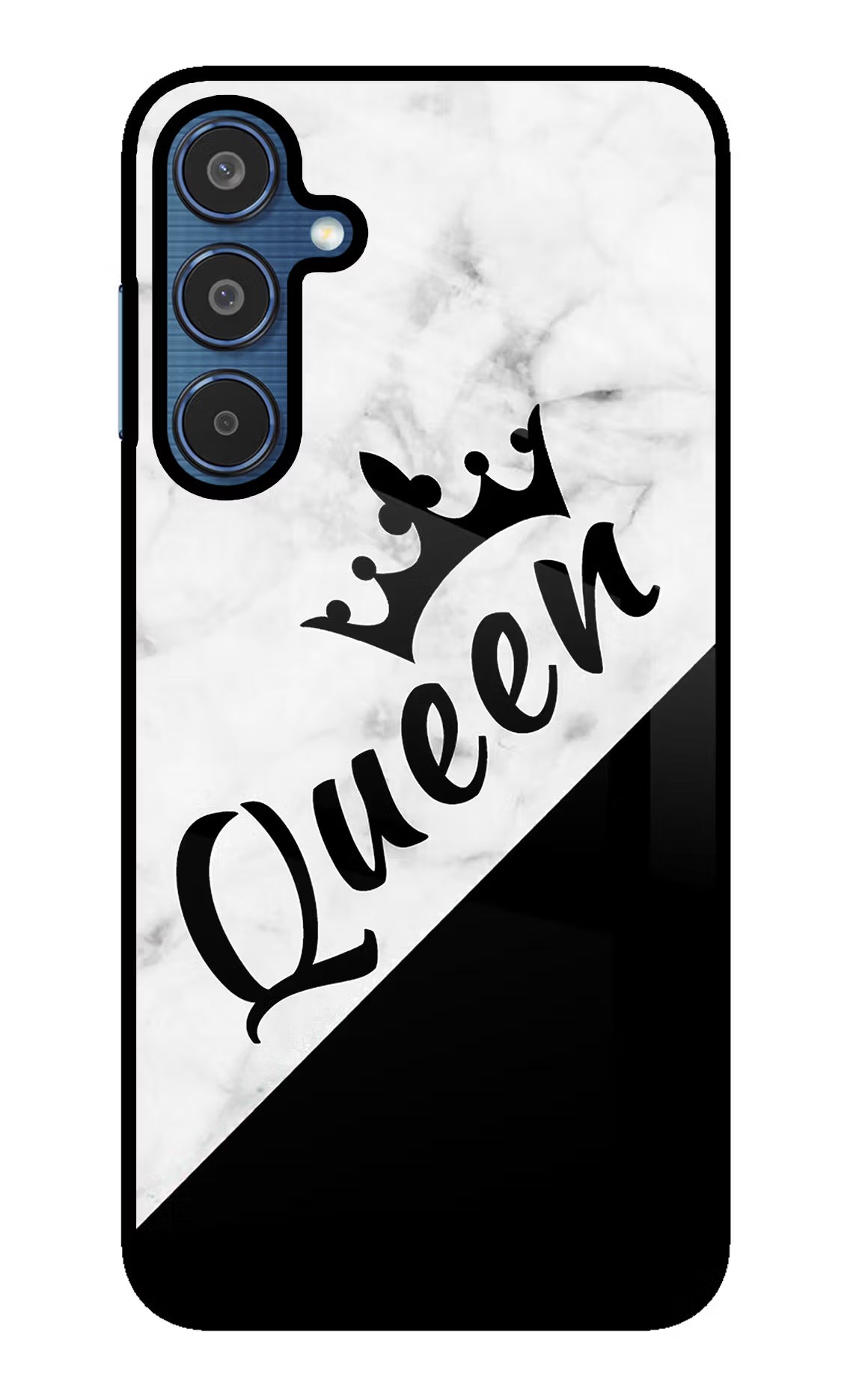 Queen Samsung M35 5G Glass Case Back Cover by Casekaro