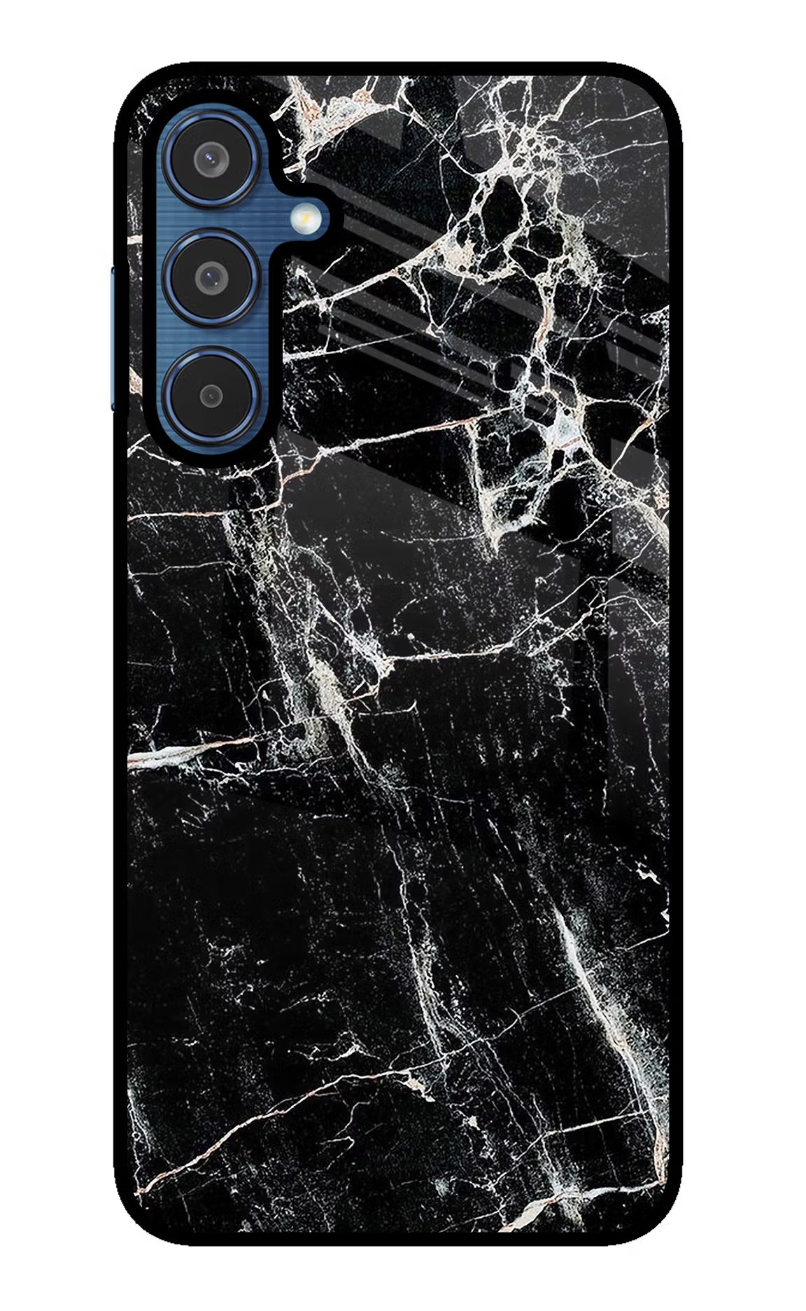 Black Marble Texture Samsung M35 5G Glass Case