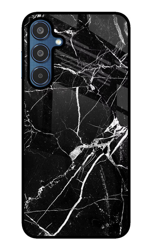 Black Marble Pattern Samsung M35 5G Glass Case