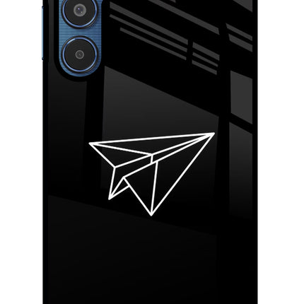 Paper Plane White Samsung M35 5G Glass Case
