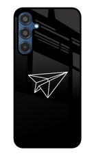 Paper Plane White Samsung M35 5G Glass Case