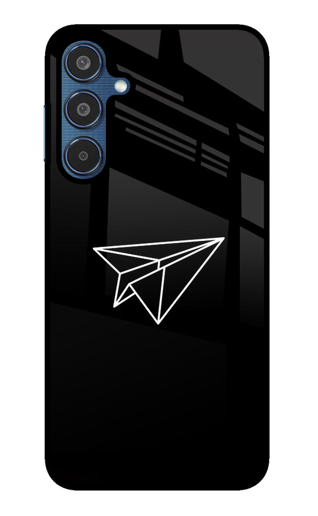Paper Plane White Samsung M35 5G Glass Case