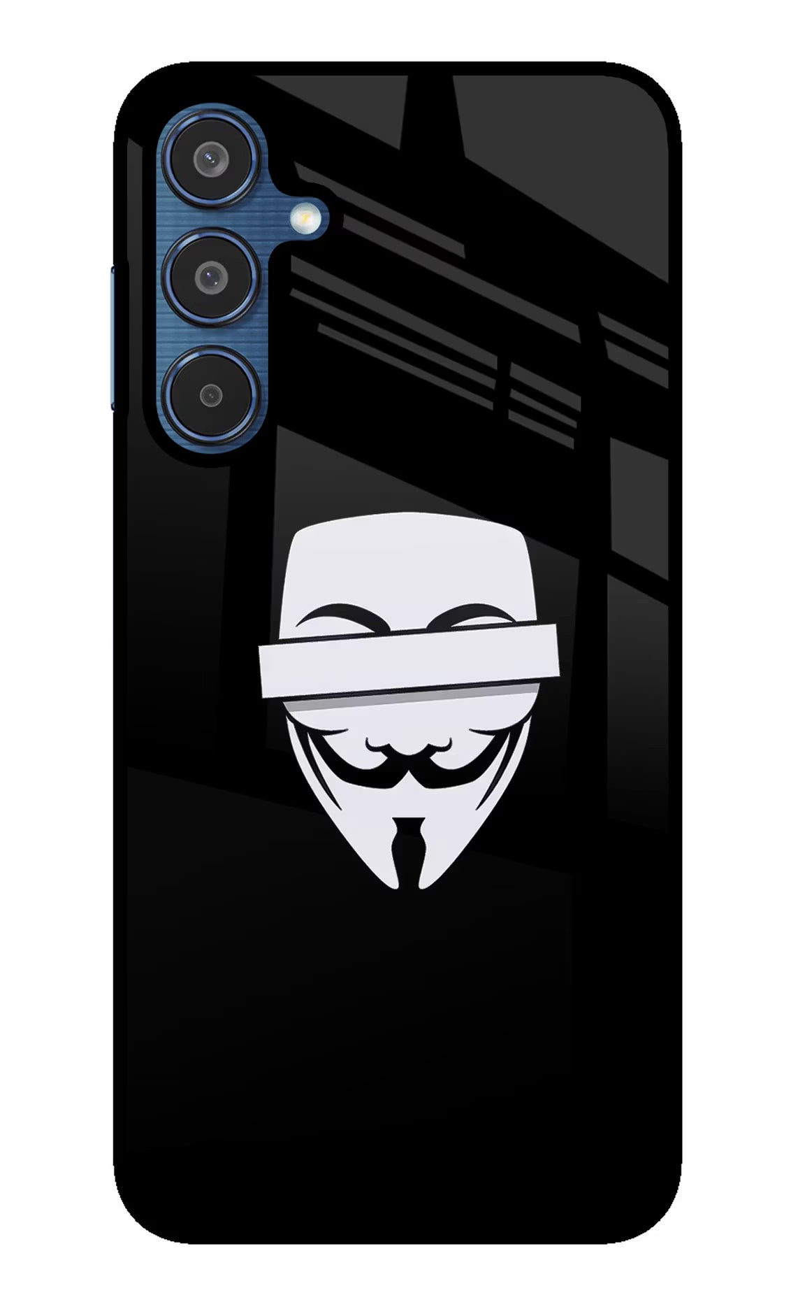 Anonymous Face Samsung M35 5G Glass Case Back Cover by Casekaro