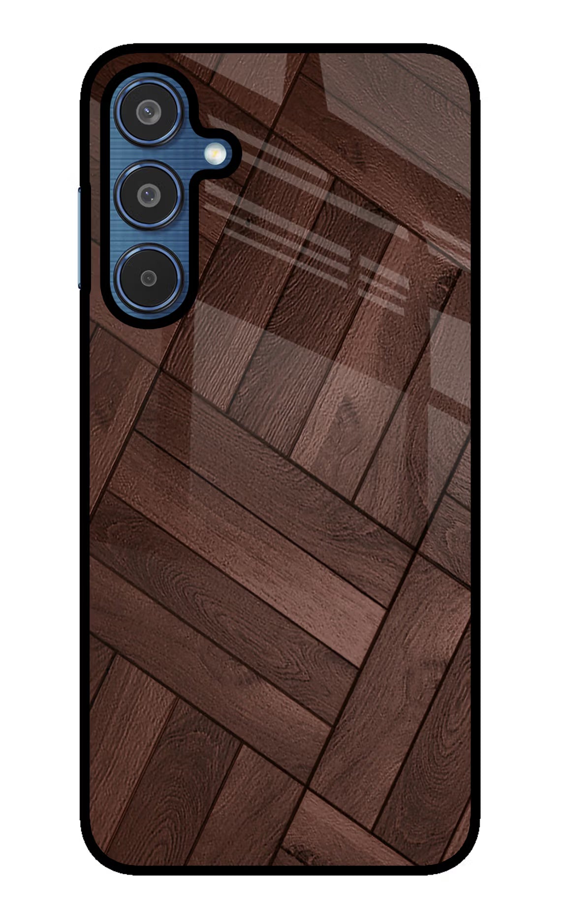 Wooden Texture Design Samsung M35 5G Glass Case Back Cover by Casekaro