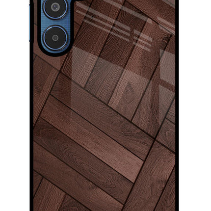 Wooden Texture Design Samsung M35 5G Glass Case