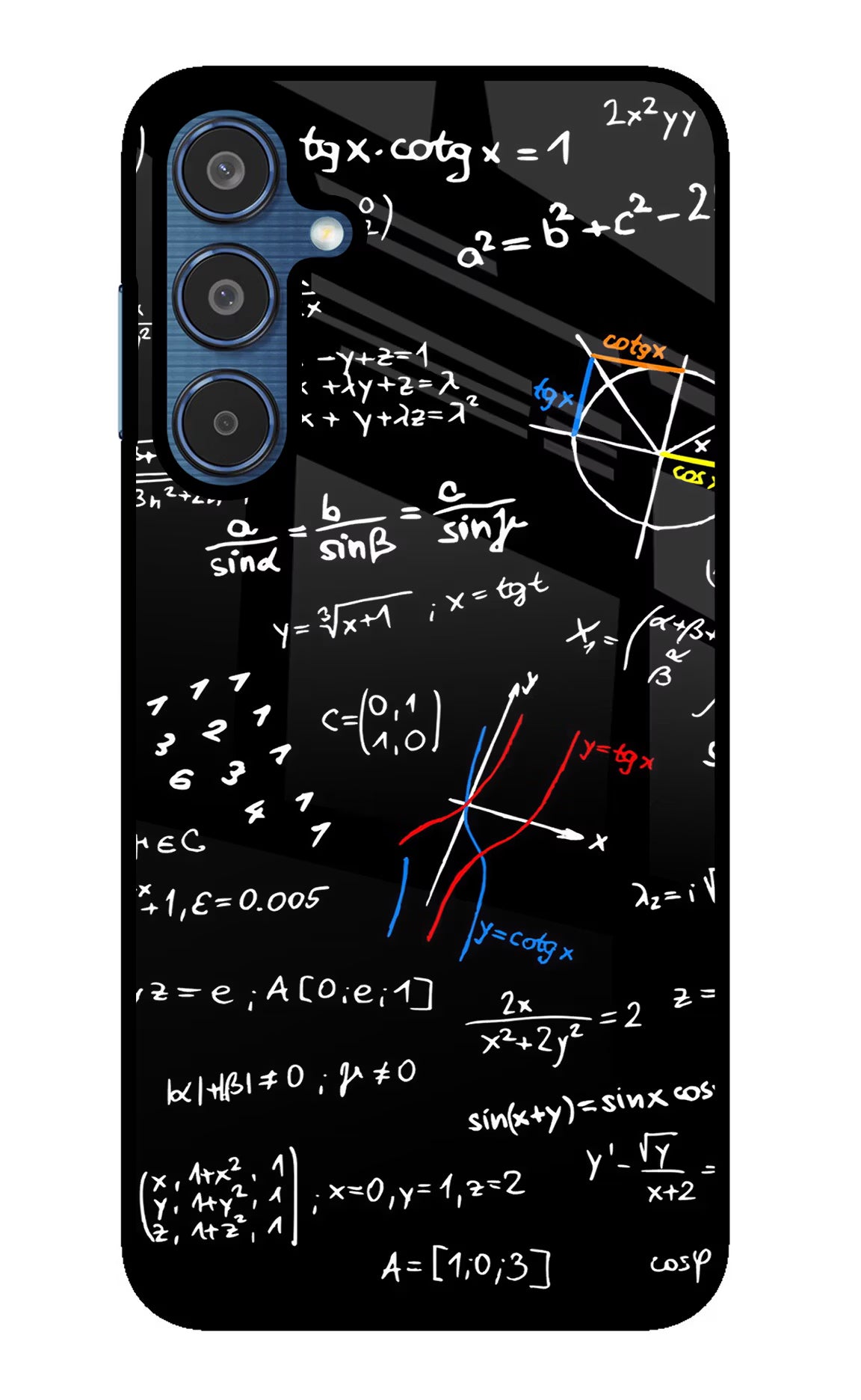 Mathematics Formula Samsung M35 5G Glass Case Back Cover by Casekaro