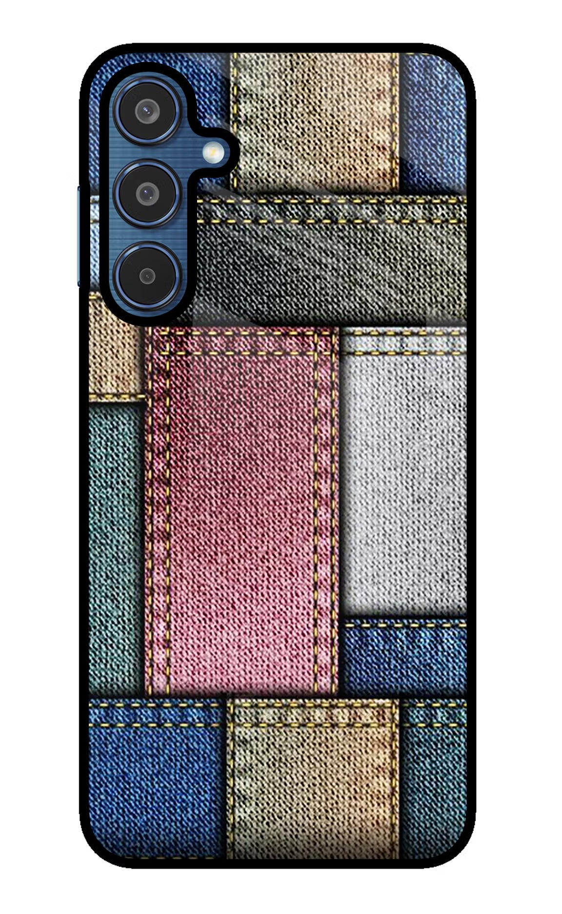 Multicolor Jeans Samsung M35 5G Glass Case Back Cover by Casekaro