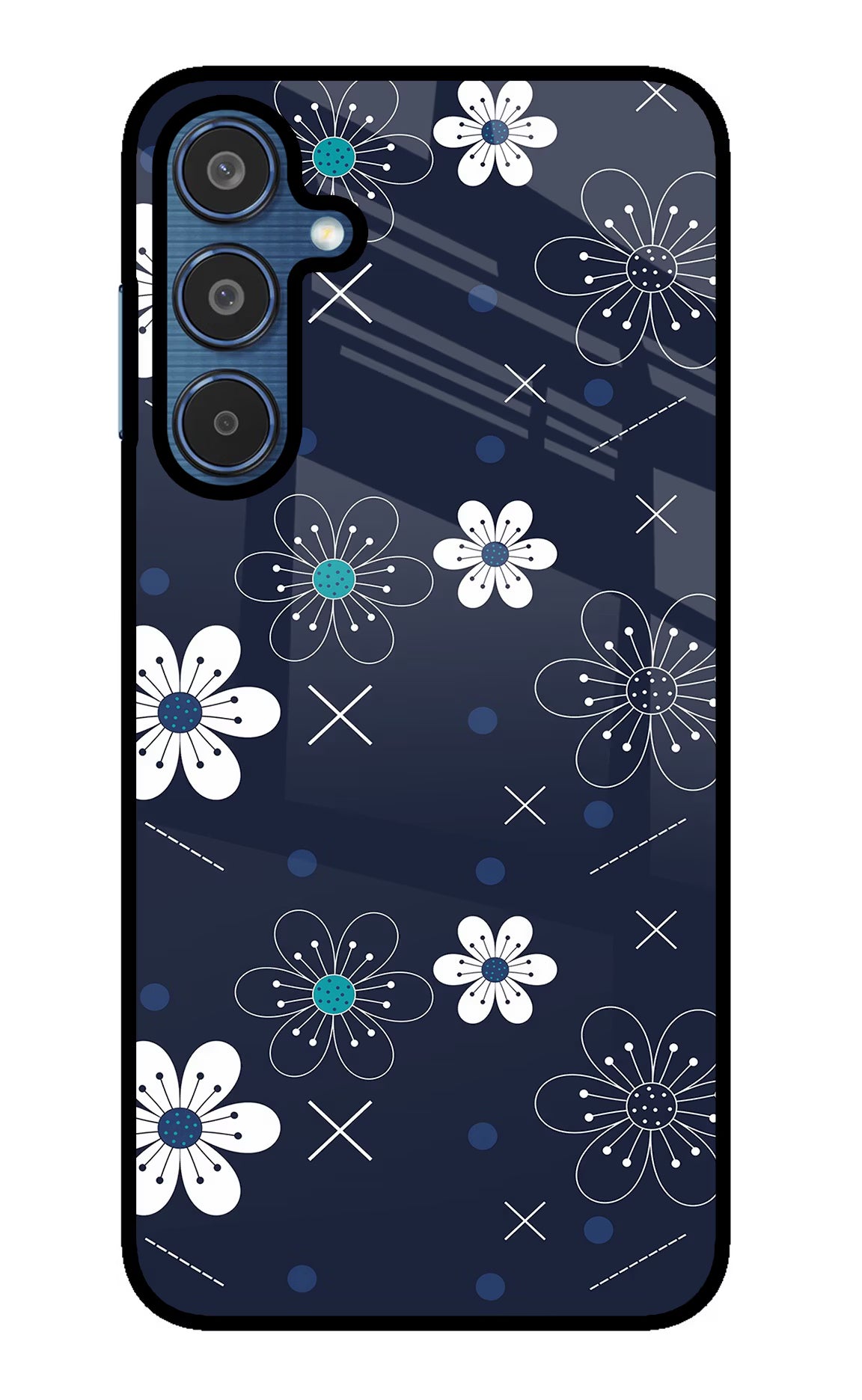 Flowers Samsung M35 5G Glass Case Back Cover by Casekaro