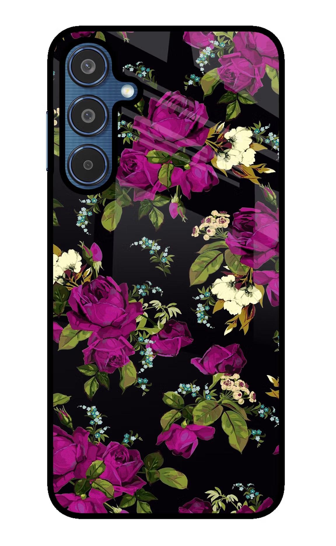 Flowers Samsung M35 5G Glass Case Back Cover by Casekaro