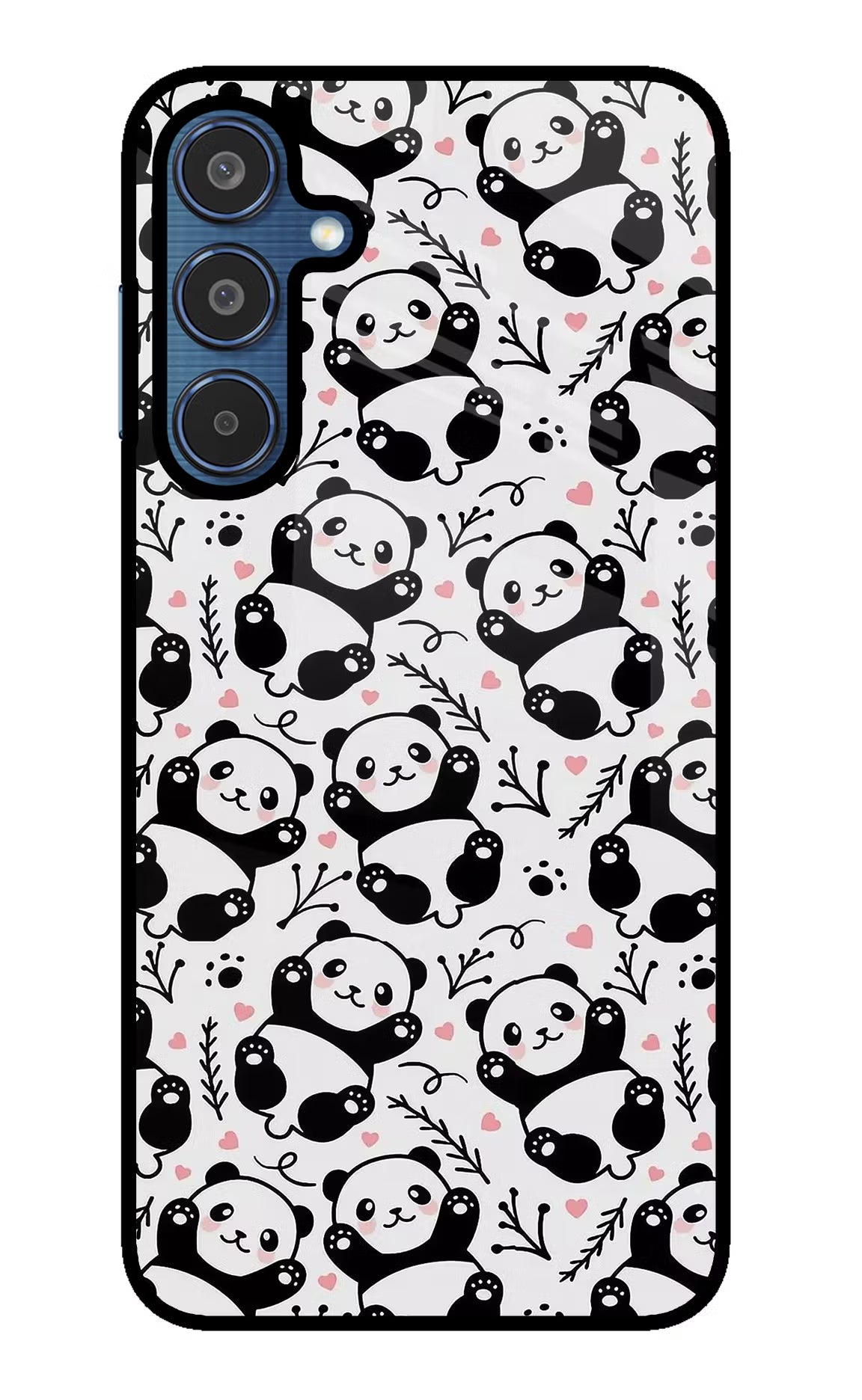 Cute Panda Samsung M35 5G Glass Case Back Cover by Casekaro