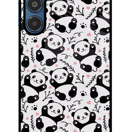 Cute Panda Samsung M35 5G Glass Case