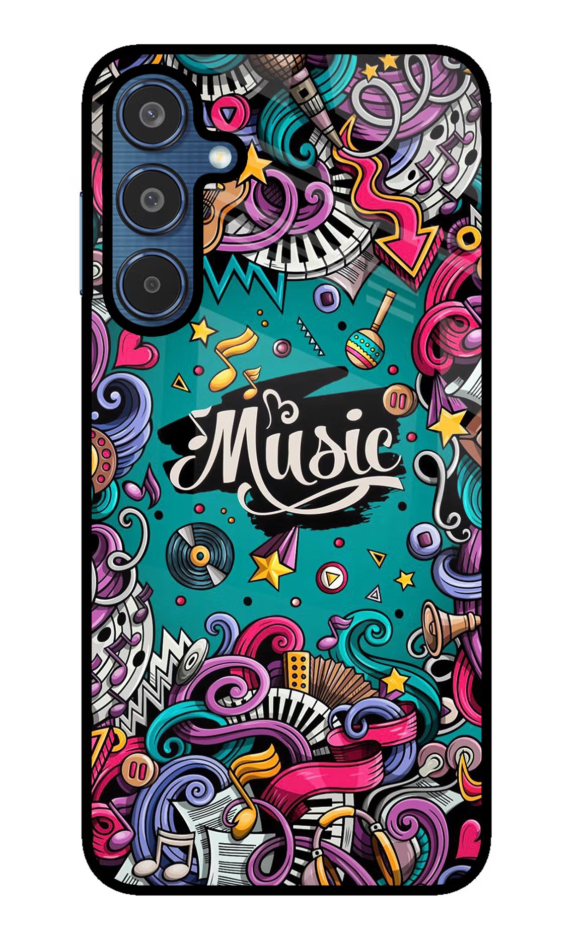 Music Graffiti Samsung M35 5G Glass Case