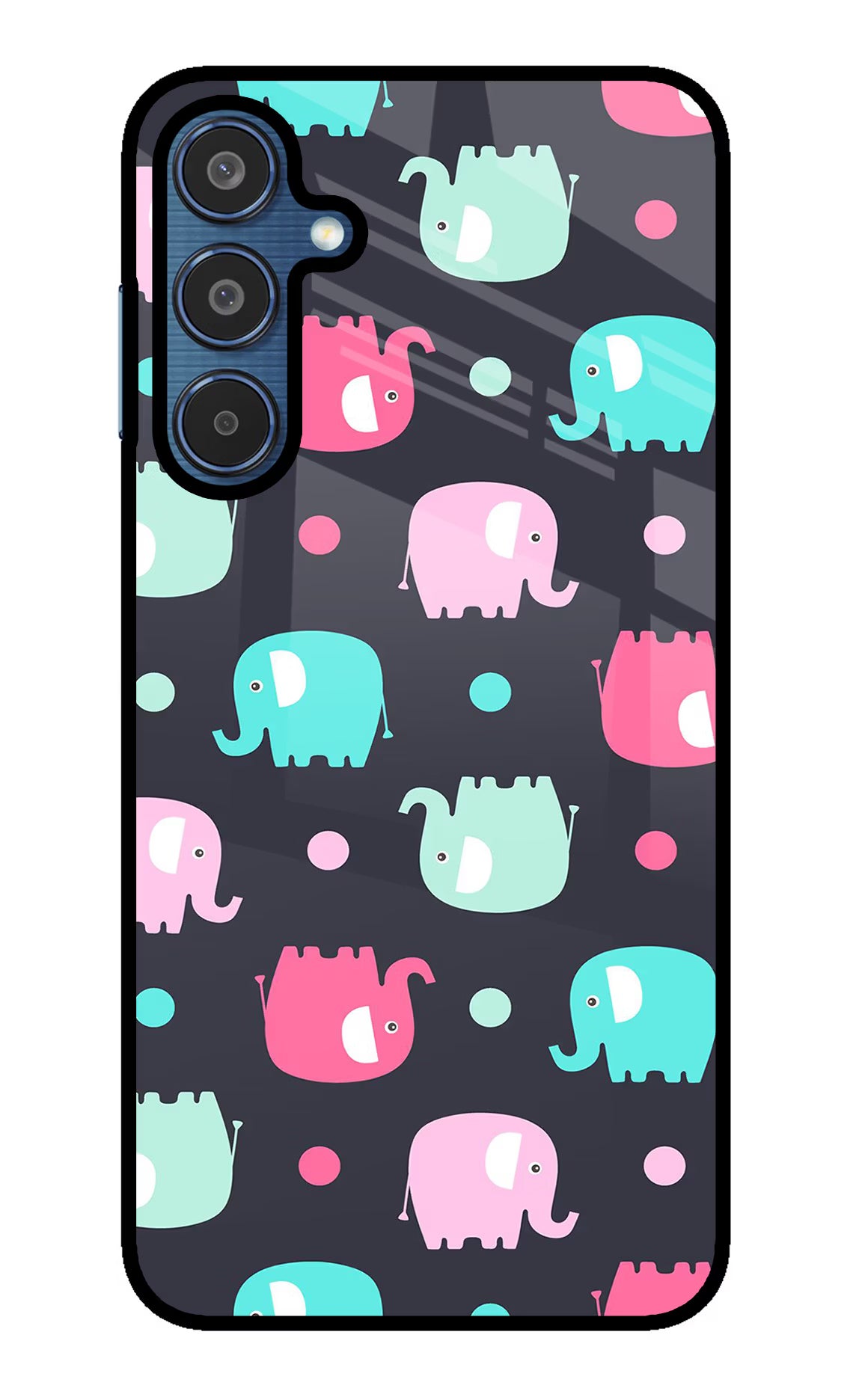 Elephants Samsung M35 5G Glass Case Back Cover by Casekaro