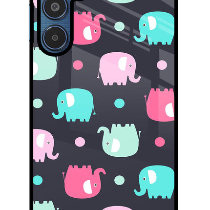 Elephants Samsung M35 5G Glass Case