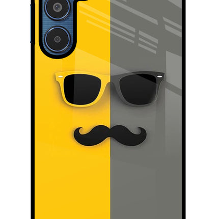 Sunglasses with Mustache Samsung M35 5G Glass Case