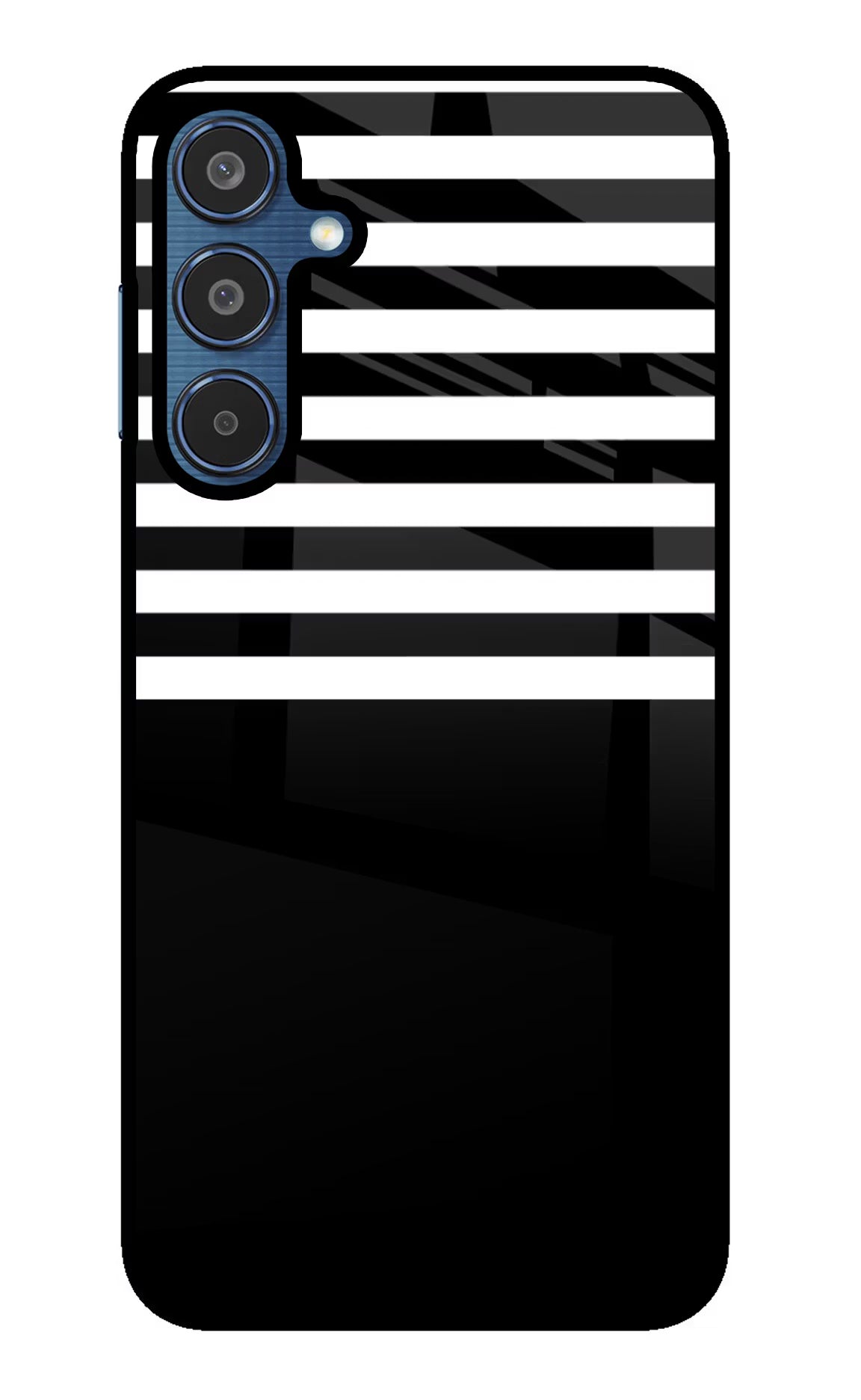 Black and White Print Samsung M35 5G Glass Case Back Cover by Casekaro