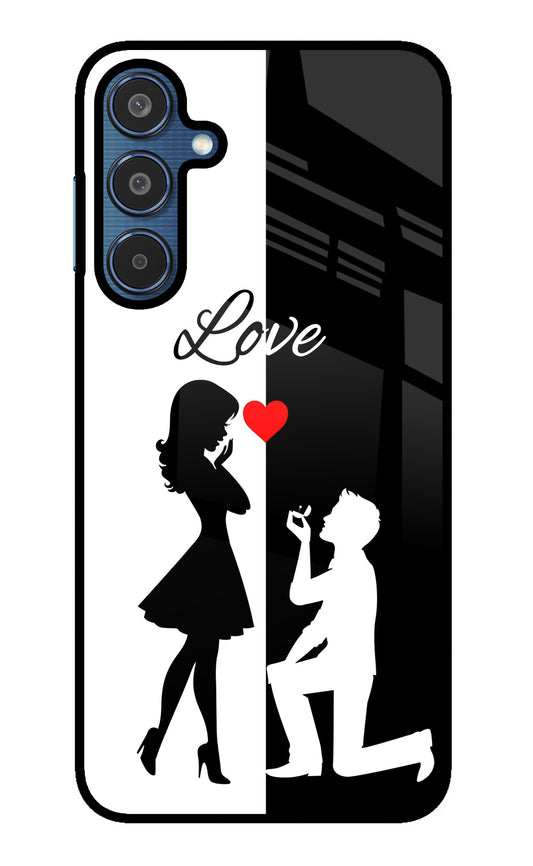 Love Propose Black And White Samsung M35 5G Glass Case