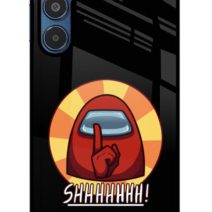 Among Us Shhh! Samsung M35 5G Glass Case Back Cover by Casekaro