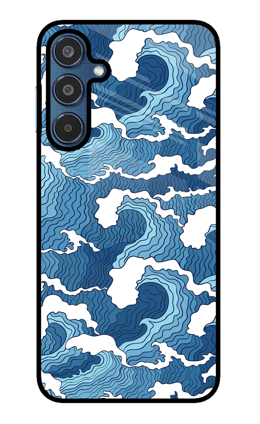 Blue Waves Samsung M35 5G Back Cover, Glass case