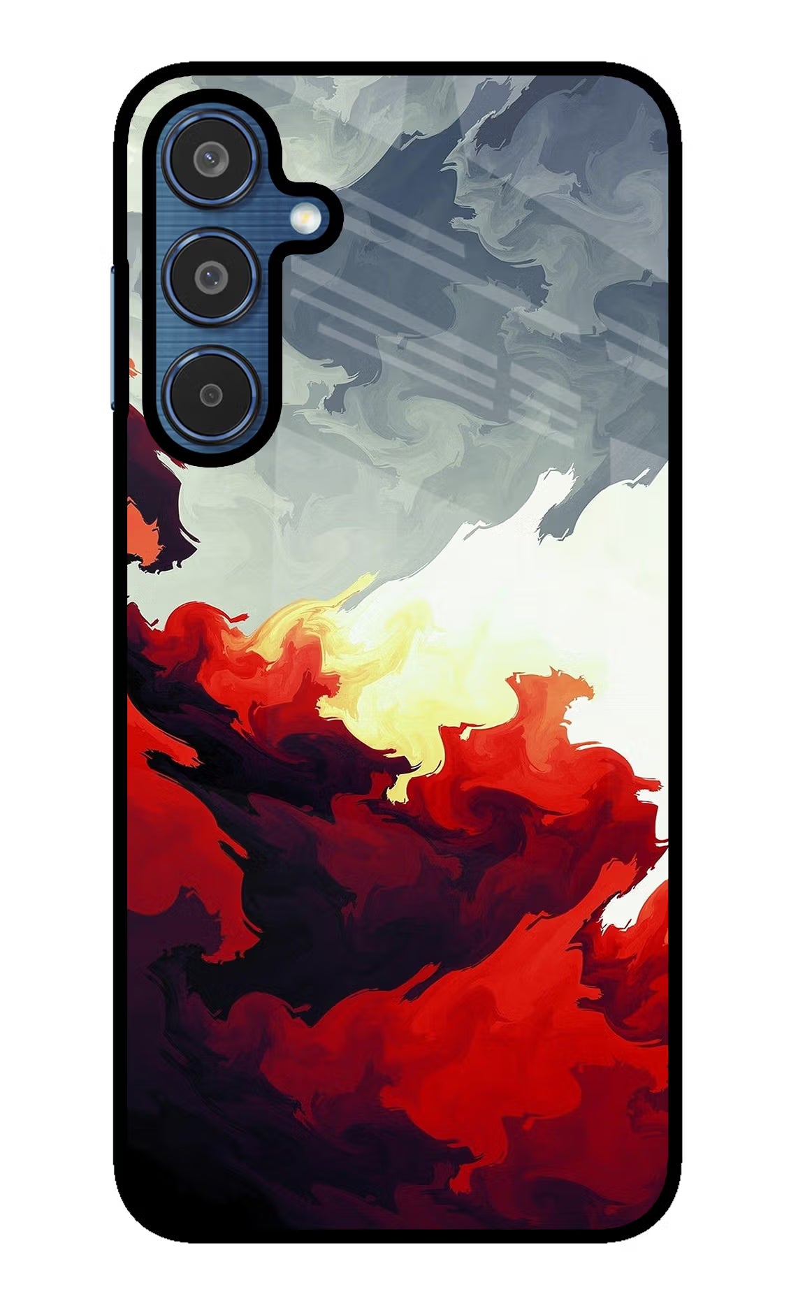 Fire Cloud Samsung M35 5G Glass Case Back Cover by Casekaro