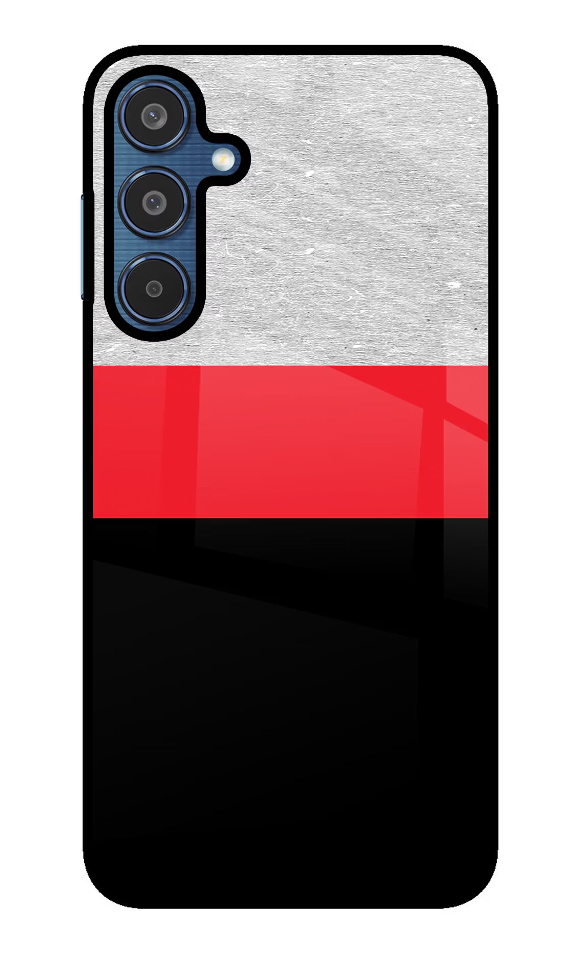 Tri Color Pattern Samsung M35 5G Glass Case Back Cover by Casekaro
